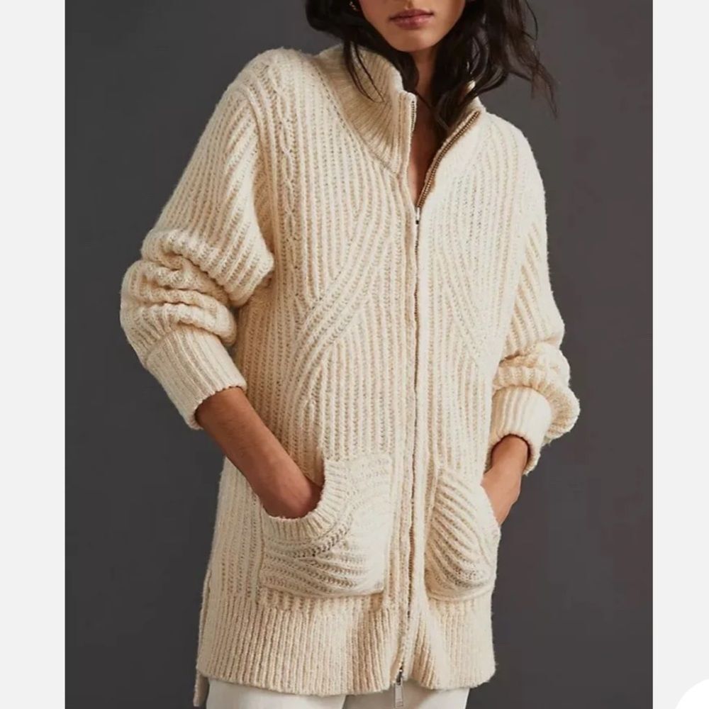 Anthropologie Pilcro Zip-up Longline Cardigan- Size S